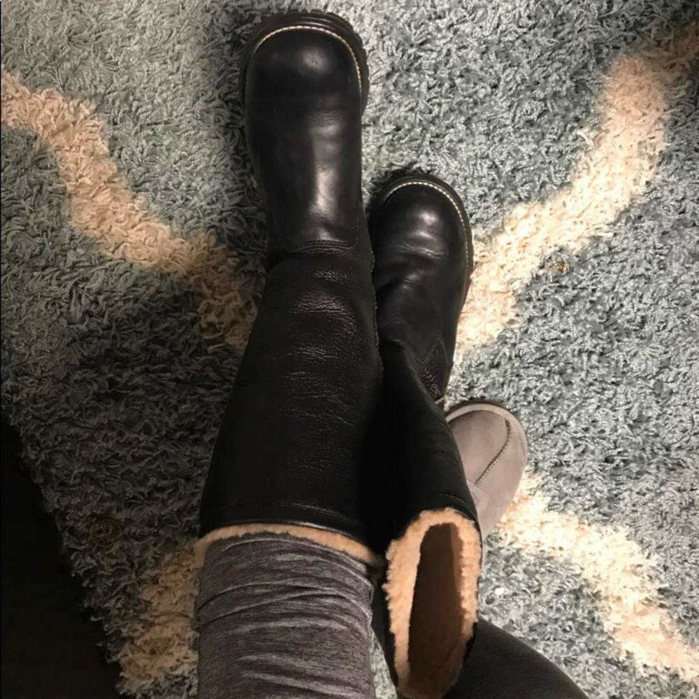COPY - Beautiful tall black leather UGGs
